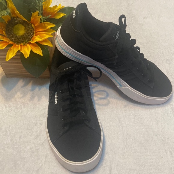 ADIDAS CANVAS Size 5 1/2 Black Sneakers - Picture 1 of 14